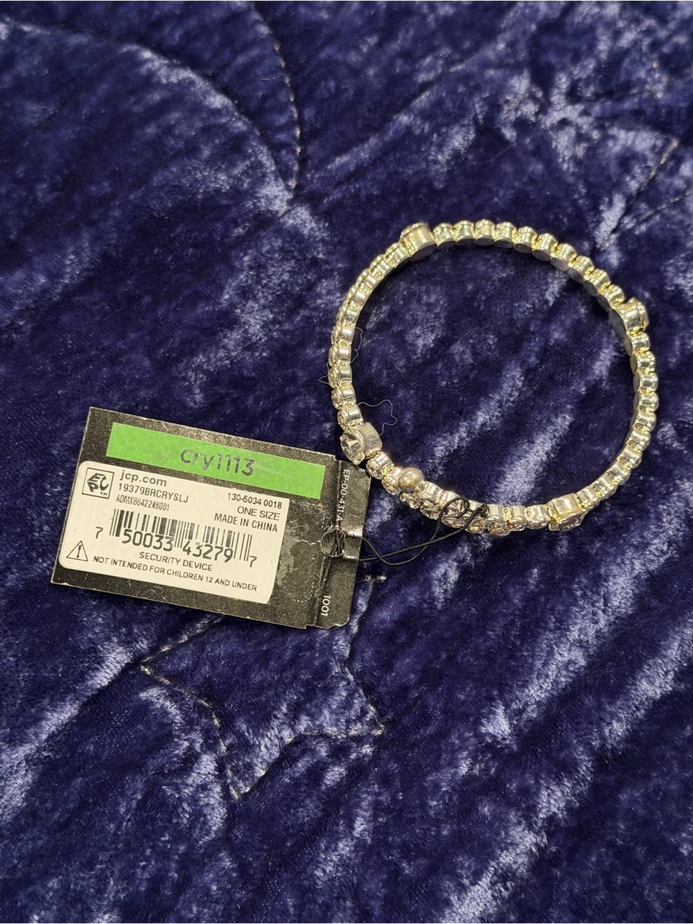 jcpenney Clear Crystal Stretch Bracelet - Gold Tone